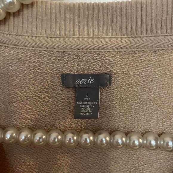 Aerie Ladies Oversized Crew Neck Long Sleeve Roll Hem Sweatshirt Size S - Picture 2 of 4